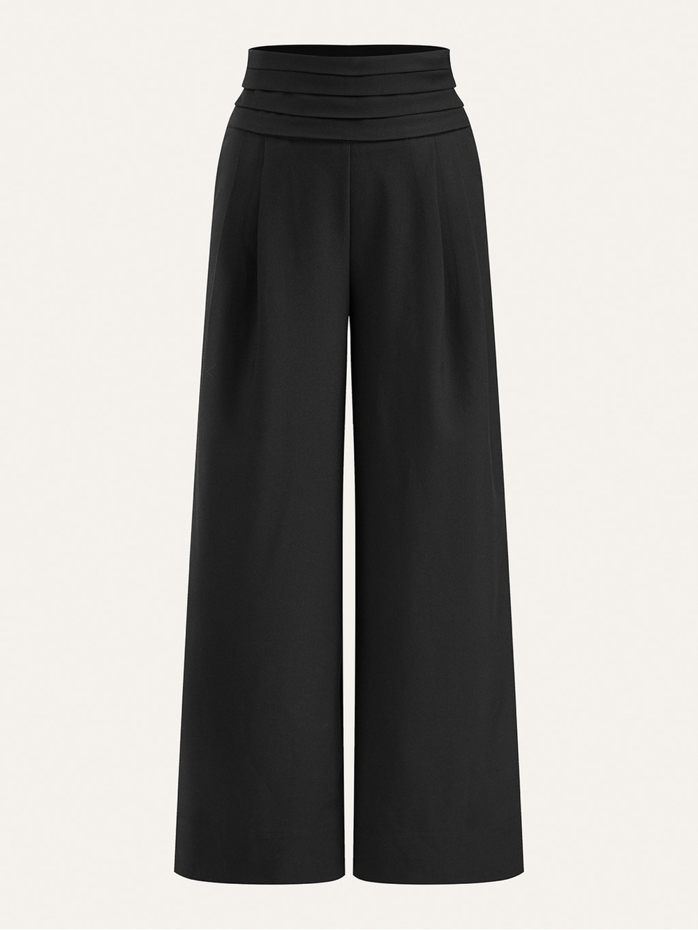 Commense High-Waist Pleated-Waistband Wide-Leg Pants